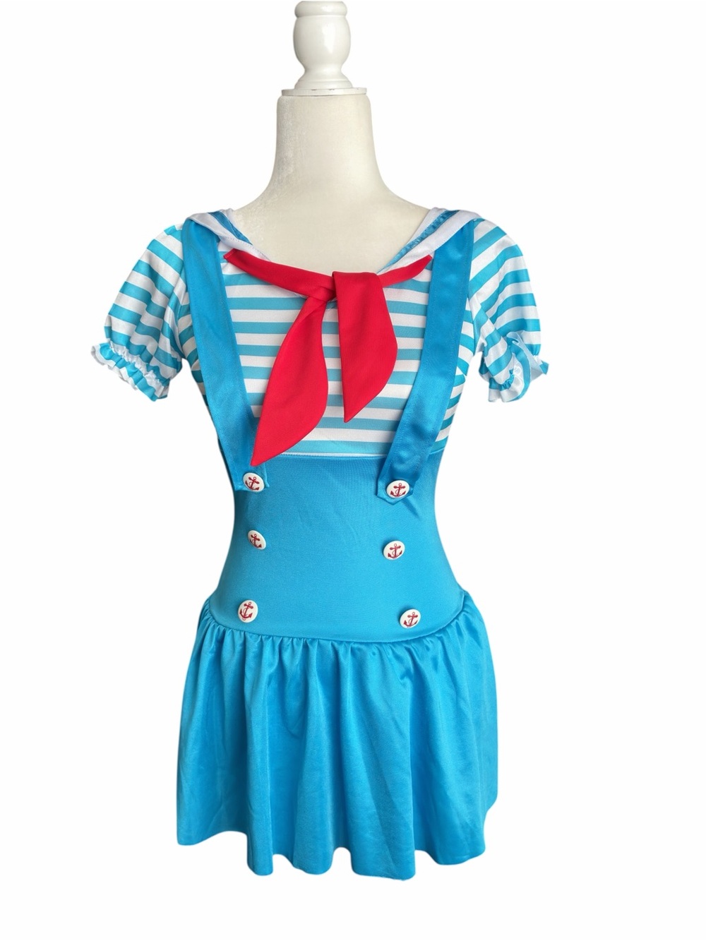 Leg avenue Sailor Costume Dress with Red Neck Scarf - Blue